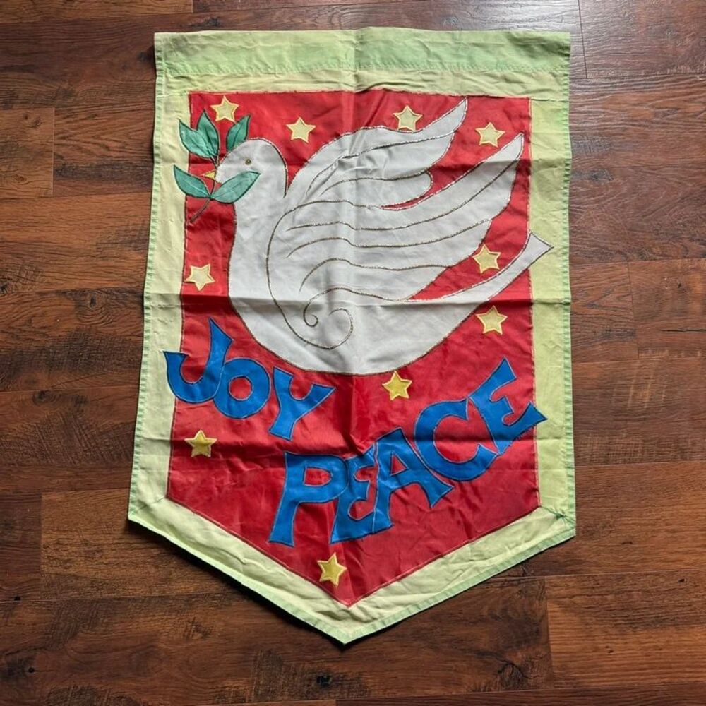 Holiday Christmas Joy peace dove flag banner